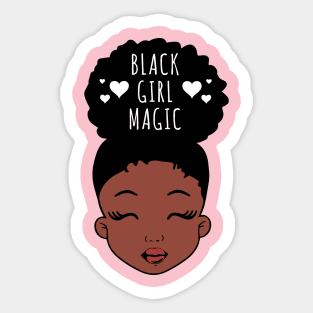 Black Girl Magic, African American Girl, Hearts Sticker